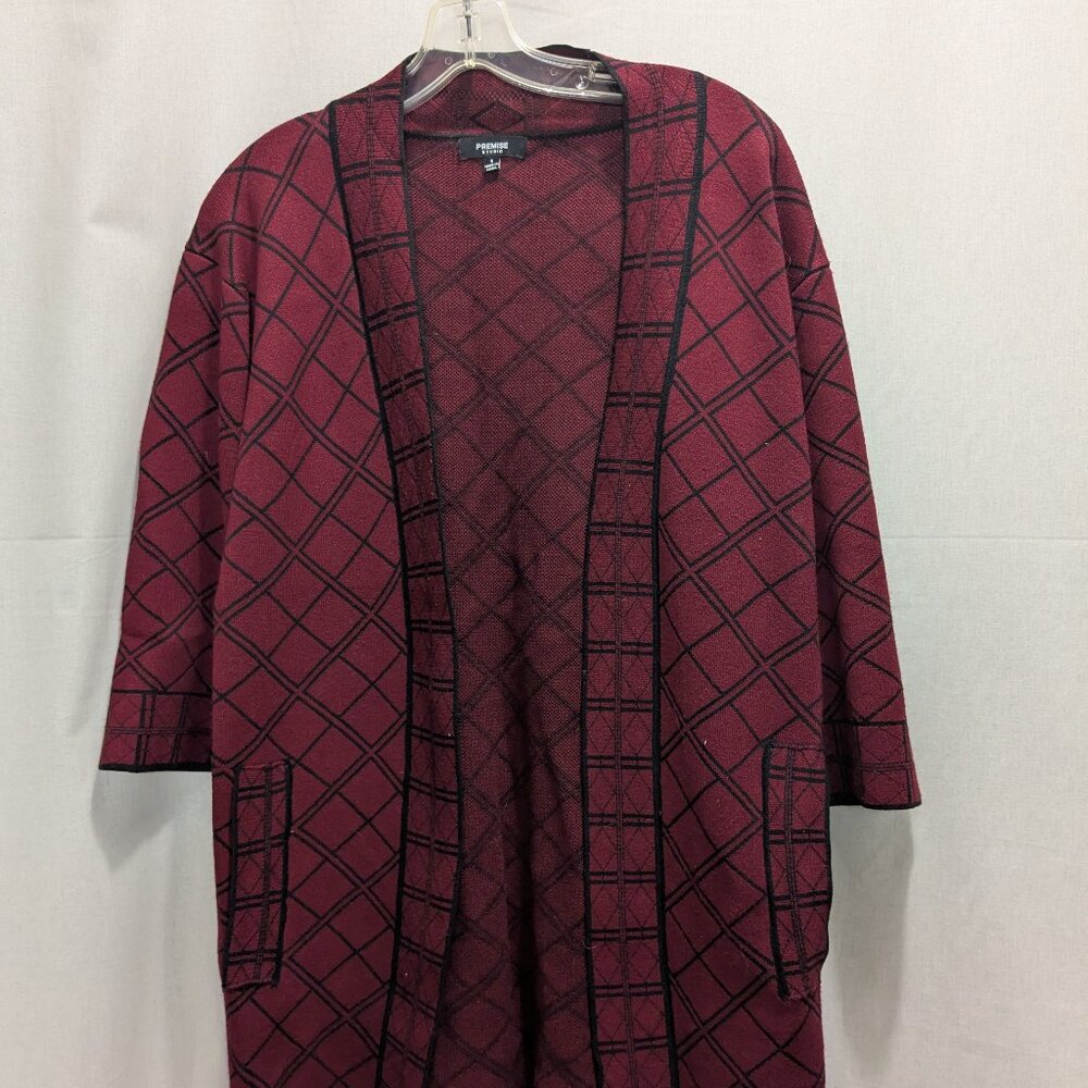 Red and Black Geometric Sweater
